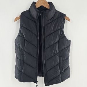 Cole Haan Black Chevron Quilt Puffer Jacket Womens Size Small